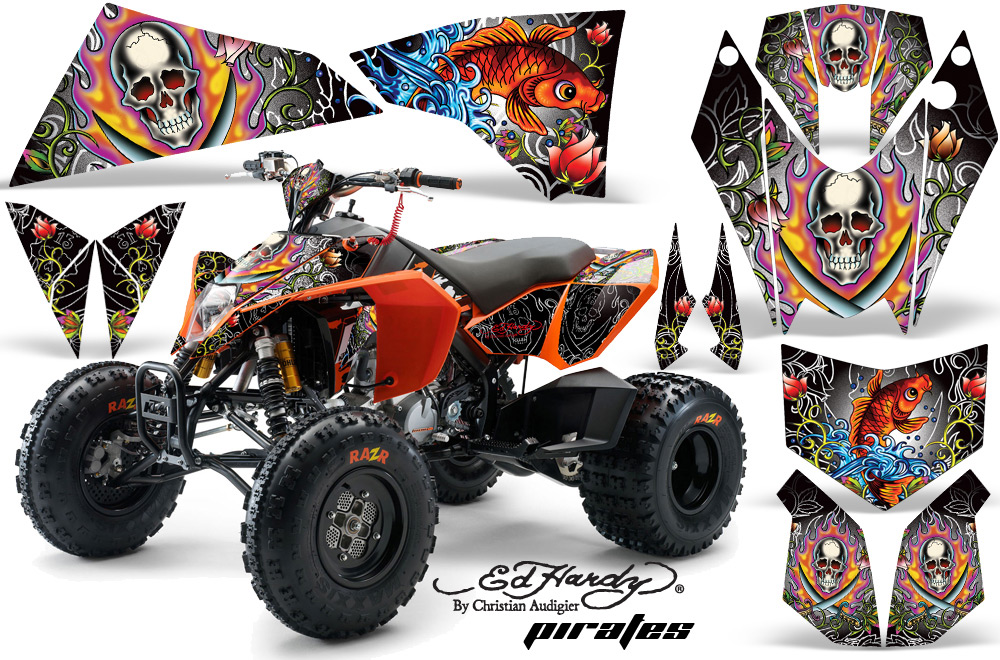 KTM 525 XC 08 Graphics Kit EH Pirates White